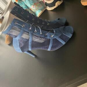 Stylish Open-Toe High Heel Booties with Mesh Design